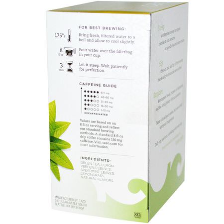 綠茶: Tazo Teas, Zen, Green Tea, 20 Filterbags, 1.5 oz (43 g)
