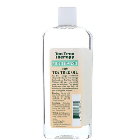 噴霧, 沖洗: Tea Tree Therapy, Tea Tree Oil Mouthwash, Natural Fresh Flavor, 12 fl oz (354 ml)