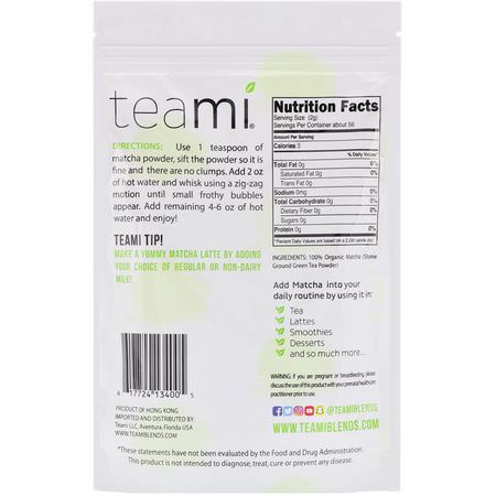 Matcha Tea: Teami, Organic, Matcha Powder, 4 oz (113 g)