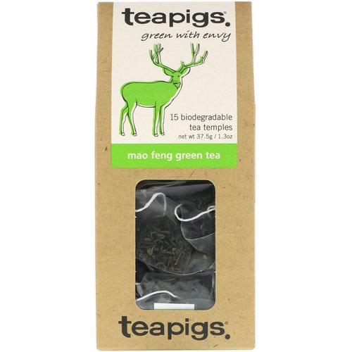 TeaPigs, Green with Envy, Mao Feng Green Tea, 15 Tea Temples, 1.3 oz (37.5 g) Review