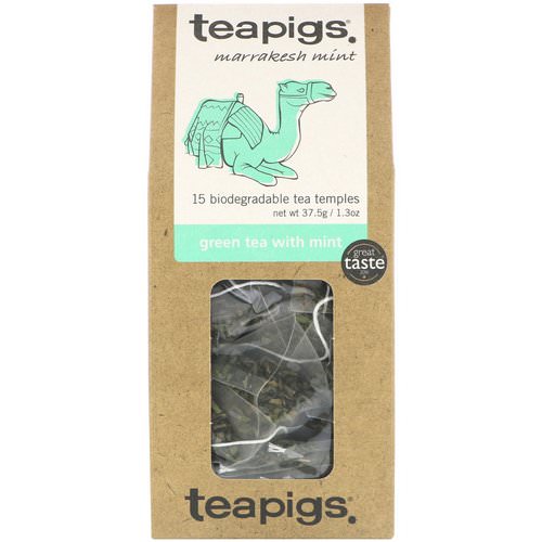 TeaPigs, Marrakesh Mint, Green Tea with Mint, 15 Tea Temples, 1.3 oz (37.5 g) Review