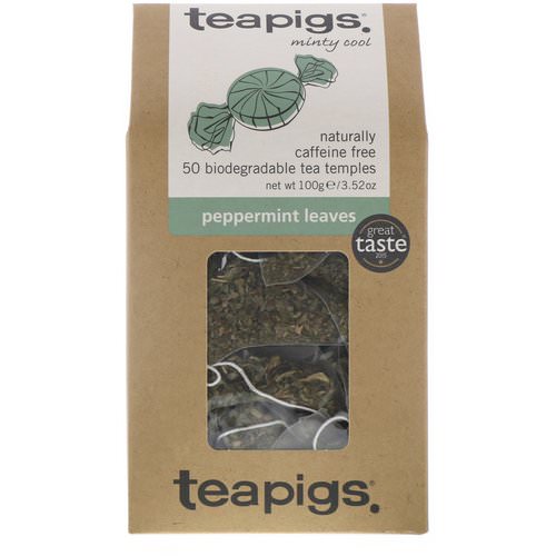 TeaPigs, Minty Cool, Peppermint Leaves, Caffeine Free, 50 Tea Temples, 3.52 oz (100 g) Review