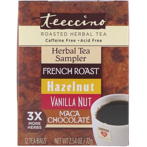 Teeccino, Roasted Herbal Tea, Herbal Tea Sampler, 4 Flavors, Caffeine Free, 12 Tea Bags, 2.54 oz (72 g) Review