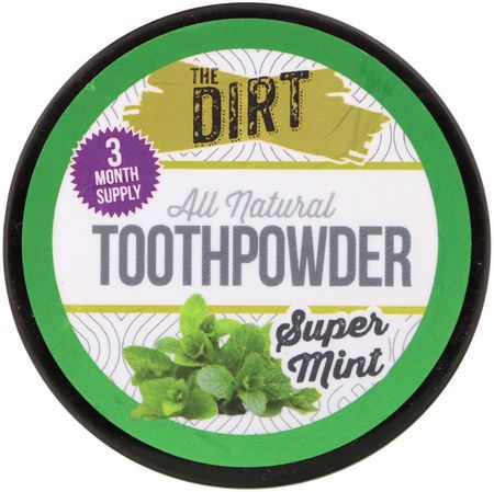 牙膏, 口腔護理: The Dirt, All Natural Toothpowder, Super Mint, .88 oz (25 g)