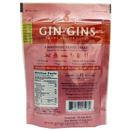 糖果, 巧克力: The Ginger People, Gin·Gins, Chewy Ginger Candy, Spicy Apple, 3 oz (84 g)