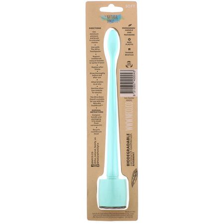 牙刷, 口腔護理: The Natural Family Co, Biodegradable Cornstarch Toothbrush, Rivermint, Soft, 1 Toothbrush & Stand