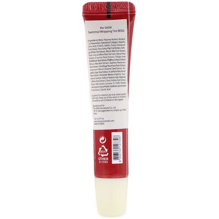 唇彩, 嘴唇: The Saem, Saemmul Wrapping Tint, RD02 Real Red, 0.52 fl oz (15 g)