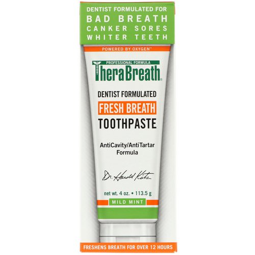 TheraBreath, Fresh Breath Toothpaste, Mild Mint Flavor, 4 oz (113.5 g) Review