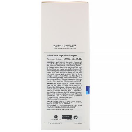 洗髮水, K美容護髮: Think Nature, Shampoo, Sugarmint, 10.14 fl oz (300 ml)