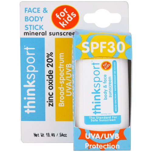 Think, Thinksport, Face & Body, Sunscreen Stick, For Kids, SPF 30, .64 oz (18.4 g) Review