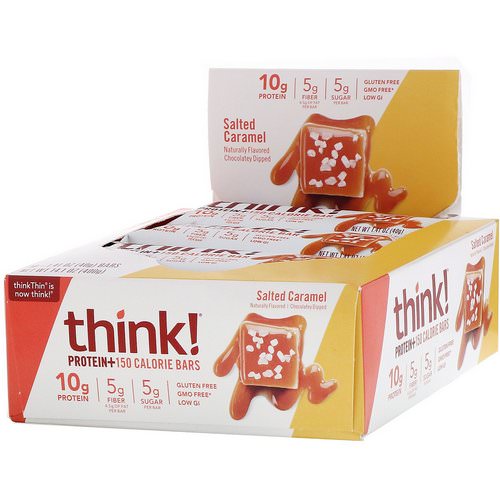 ThinkThin, Protein+ 150 Calorie Bars, Salted Caramel, 10 Bars, 1.41 oz (40 g) Each Review