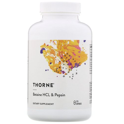 Thorne Research, Betaine HCL & Pepsin, 225 Capsules Review
