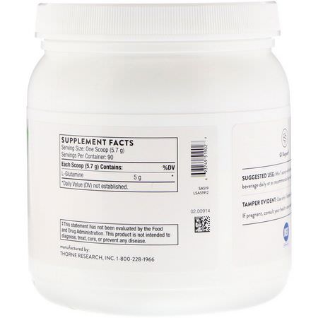 L-谷氨酰胺, 氨基酸: Thorne Research, L-Glutamine Powder, 1.1 lbs (513 g)