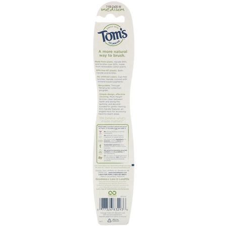 牙刷, 口腔護理: Tom's of Maine, Naturally Clean Toothbrush, Medium, 1 Toothbrush
