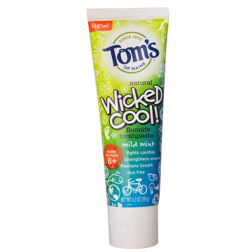 Tom's of Maine, Wicked Cool! Fluoride Toothpaste, Mild Mint, 4.2 oz (119 g) Review