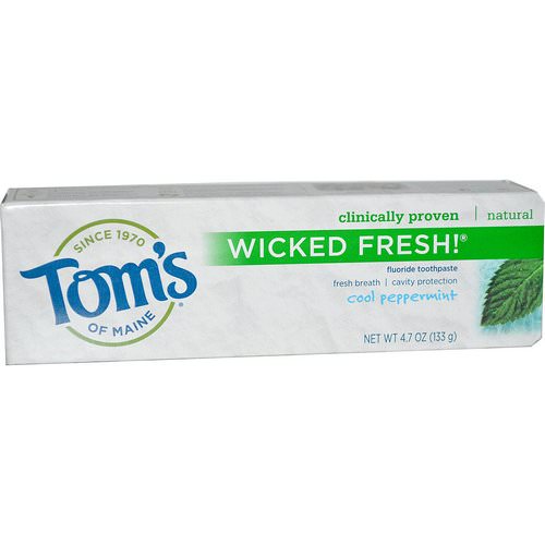 Tom's of Maine, Wicked Fresh! Fluoride Toothpaste, Cool Peppermint, 4.7 oz (133 g) Review