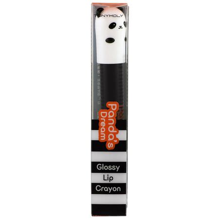 唇膏, 嘴唇: Tony Moly, Panda's Dream, Glossy Lip Crayon, Heart Pink, 1.5 g