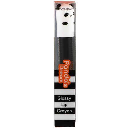 唇膏, 嘴唇: Tony Moly, Panda's Dream, Glossy Lip Crayon, Hey Orange, 1.5 g