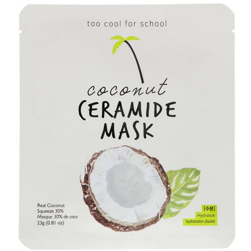 Too Cool for School, Coconut Ceramide Mask, 1 Sheet, 0.81 oz (23 g) Review
