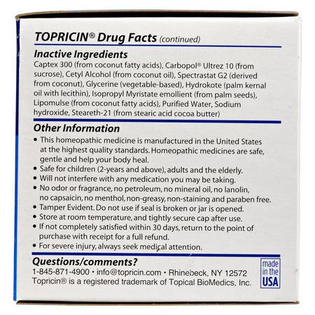 止痛, 急救: Topricin, Pain Relief Cream, 4.0 oz