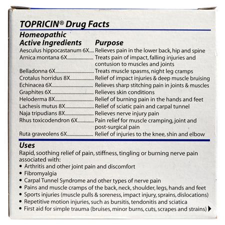 Topricin Homeopathy Formulas Pain Relief Formulas - 止痛, 急救, 順勢療法, 草藥