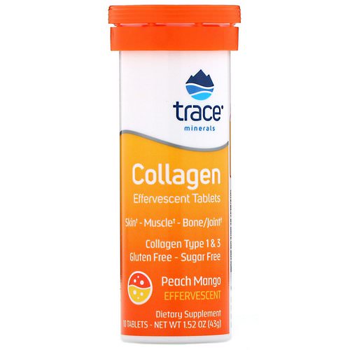 Trace Minerals Research, Collagen Effervescent Tablets, Peach Mango, 10 Tablets, 1.52 oz (43 g) Review