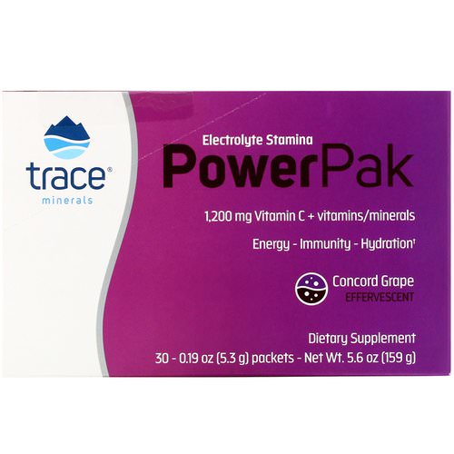 Trace Minerals Research, Electrolyte Stamina Power Pak, Grape, 30 Packets. 0.19 oz (5.3 g) Each Review
