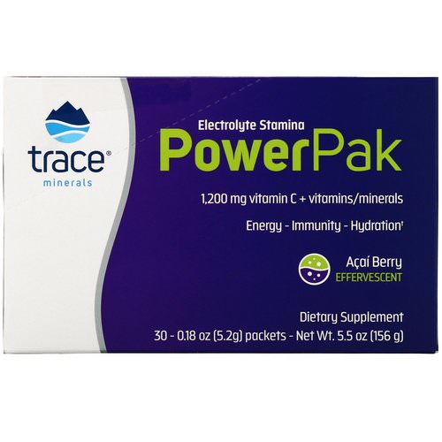 Trace Minerals Research, Electrolyte Stamina, PowerPak, Acai Berry, 1200 mg, 30 Packets, 0.18 oz (5.2 g) Each Review