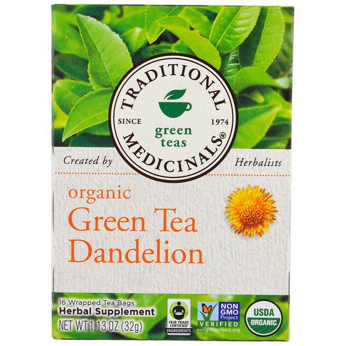 Traditional Medicinals, Green Teas, Organic Green Tea Dandelion, 16 Wrapped Tea Bags, 1.13 oz (32 g) Review