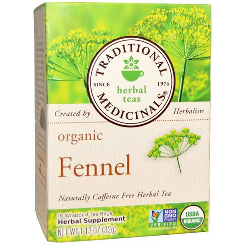 Traditional Medicinals, Herbal Teas, Organic Fennel Tea, Naturally Caffeine Free, 16 Wrapped Tea Bags, 1.13 oz (32 g) Review