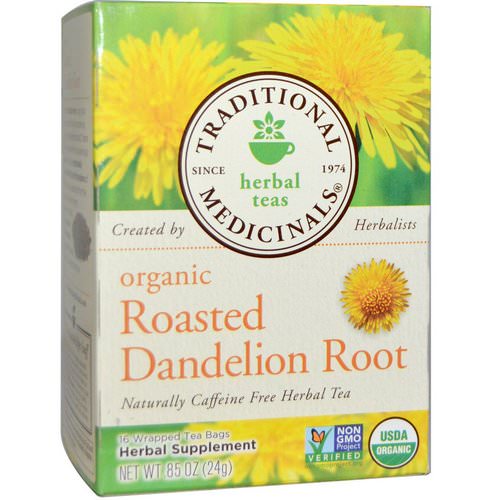 Traditional Medicinals, Herbal Teas, Organic Roasted Dandelion Root, Naturally Caffeine Free, 16 Wrapped Tea Bags, .85 oz (24 g) Review