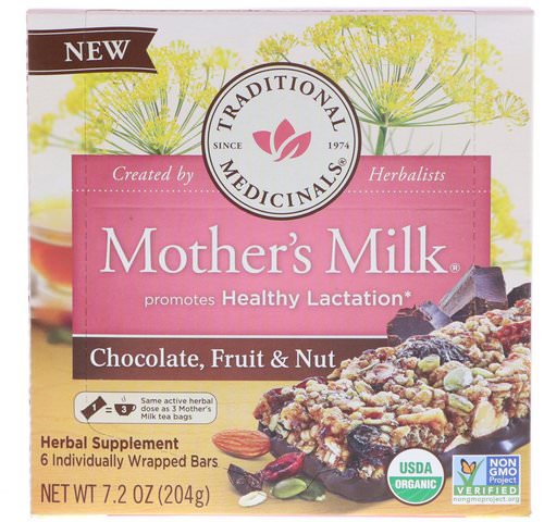 Traditional Medicinals, Mother's Milk, Chocolate, Fruit, & Nut, 6 Individually Wrapped Bars, 7.2 oz (204 g) Review