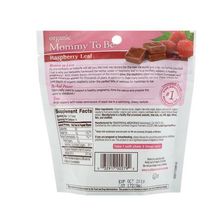 產後, 前期: Traditional Medicinals, Organic, Mommy to Be, Raspberry Leaf, 14 Individually Wrapped Chews, 2.52 oz (71.4 g)