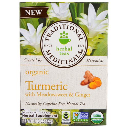 Traditional Medicinals, Organic Turmeric with Meadowsweet & Ginger, 16 Wrapped Tea Bags, 1.13 oz (32 g) Review