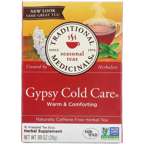 Traditional Medicinals, Seasonal Teas, Gypsy Cold Care, Naturally Caffeine Free, 16 Wrapped Tea Bags, .99 oz (28 g) Review