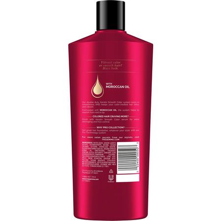 護髮素, 洗髮水: Tresemme, Keratin Smooth Color Shampoo with Moroccan Oil, 22 fl oz (650 ml)