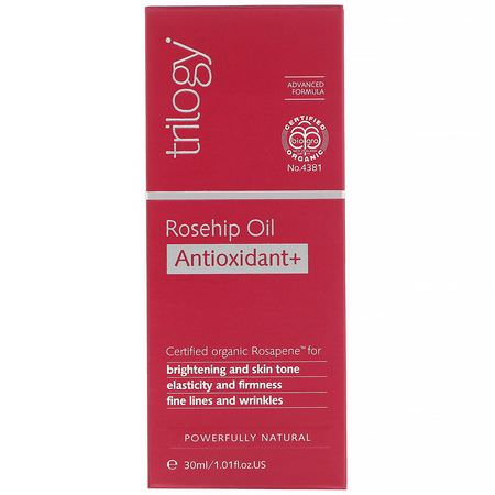 面部保濕霜, 護膚: Trilogy, Rosehip Oil Antioxidant +, 1.01 fl oz (30 ml)