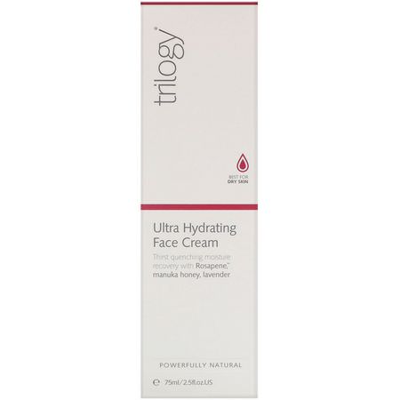 面部保濕霜, 皮膚護理: Trilogy, Ultra Hydrating Face Cream, 2.5 fl oz (75 ml)