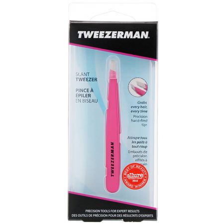 除毛, 剃須, 毛髮: Tweezerman, Slant Tweezer, Pretty In Pink, 1 Count
