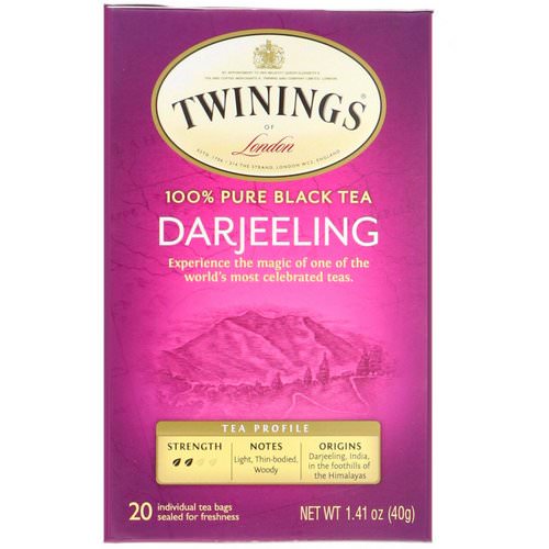 Twinings, 100% Pure Black Tea, Darjeeling, 20 Individual Tea Bags, 1.41 oz (40 g) Review