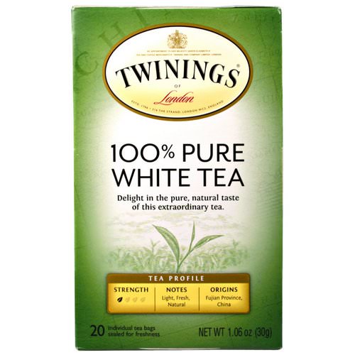 Twinings, 100% Pure White Tea, 20 Tea Bags, 1.06 oz (30 g) Each Review