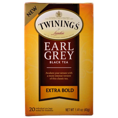 Twinings, Black Tea, Earl Grey, Extra Bold, 20 Tea Bags - 1.41 oz (40 g) Review