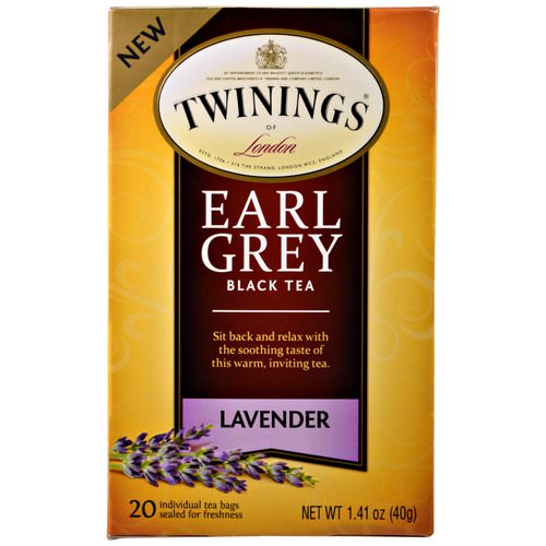 Twinings, Black Tea, Earl Grey, Lavender, 20 Tea Bags - 1.41 oz (40 g) Review