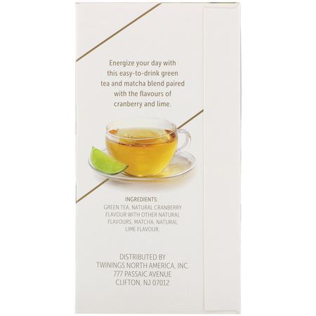Matcha Tea: Twinings, Energize Herbal Tea, Matcha, Cranberry & Lime, 18 Tea Bags, 1.27 oz (36 g)
