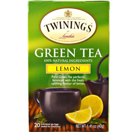 Twinings, Green Tea, Lemon, 20 Tea Bags - 1.41 oz (40 g) Review