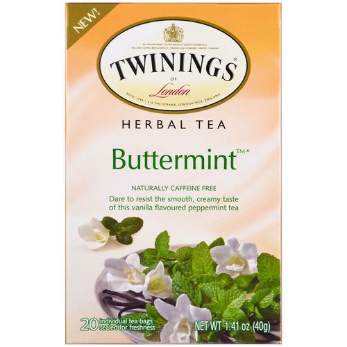 Twinings, Herbal Tea, Buttermint, Caffeine Free, 20 Individual Tea Bags, 1.41 oz (40 g) Review