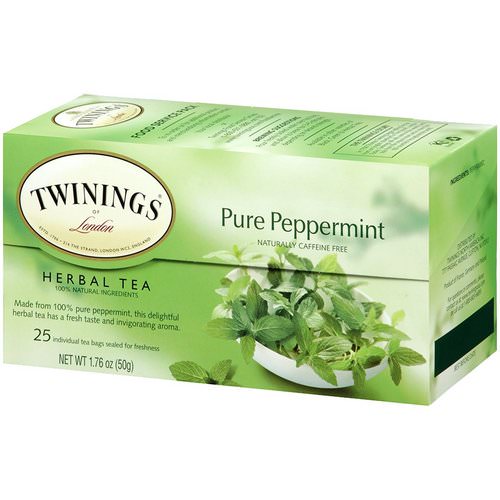 Twinings, Herbal Tea, Pure Peppermint, Caffeine Free, 25 Tea Bags, 1.76 oz (50 g) Review