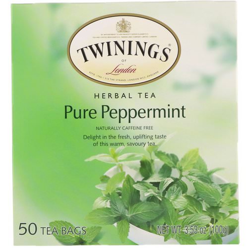 Twinings, Herbal Tea, Pure Peppermint, Caffeine Free, 50 Tea Bags, 3.53 oz (100 g) Review