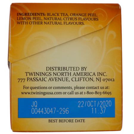 紅茶: Twinings, Lady Grey Black Tea, 20 Tea Bags, 1.41 oz (40 g)