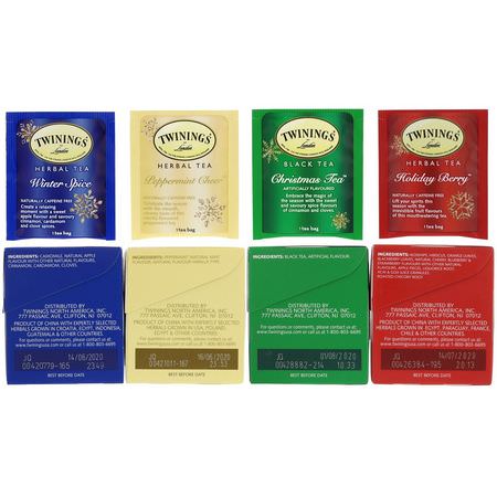 紅茶, 涼茶: Twinings, Seasonal Tea Variety Pack, Special Edition, Holiday, 4 Boxes, 20 Tea Bags Each